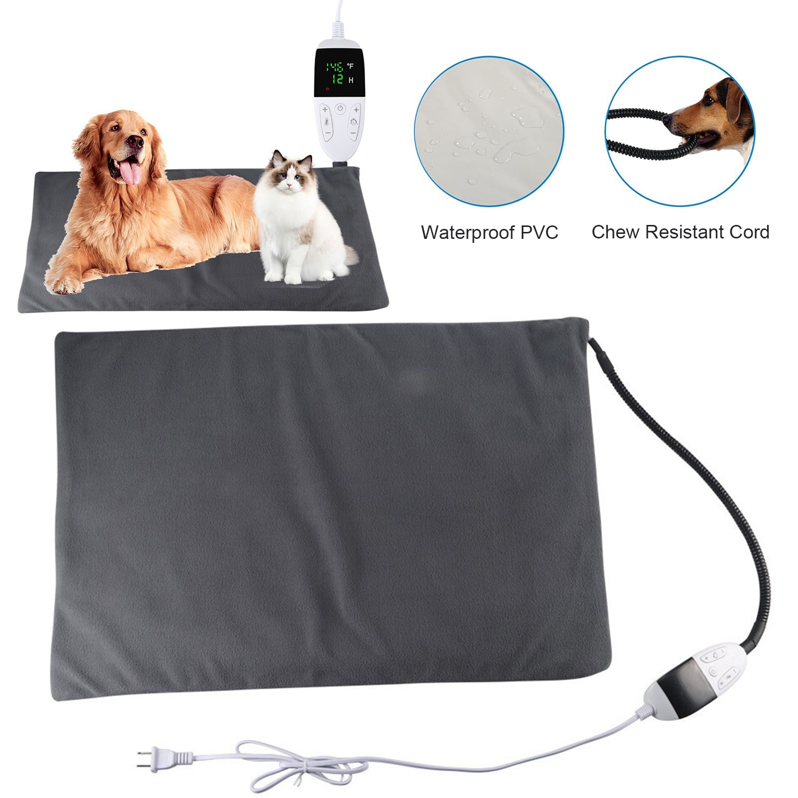 Large Pet Heating Pad Electric Blanket Waterproof Mat Warmer Washable Dog Cats