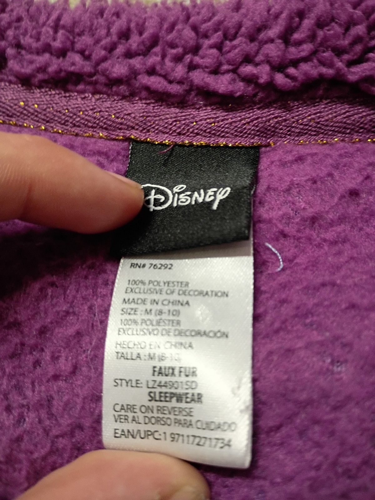 Women's Purple Sherpa Fleece Pullover Sweatshirt Winnie The Pooh Disney Size M