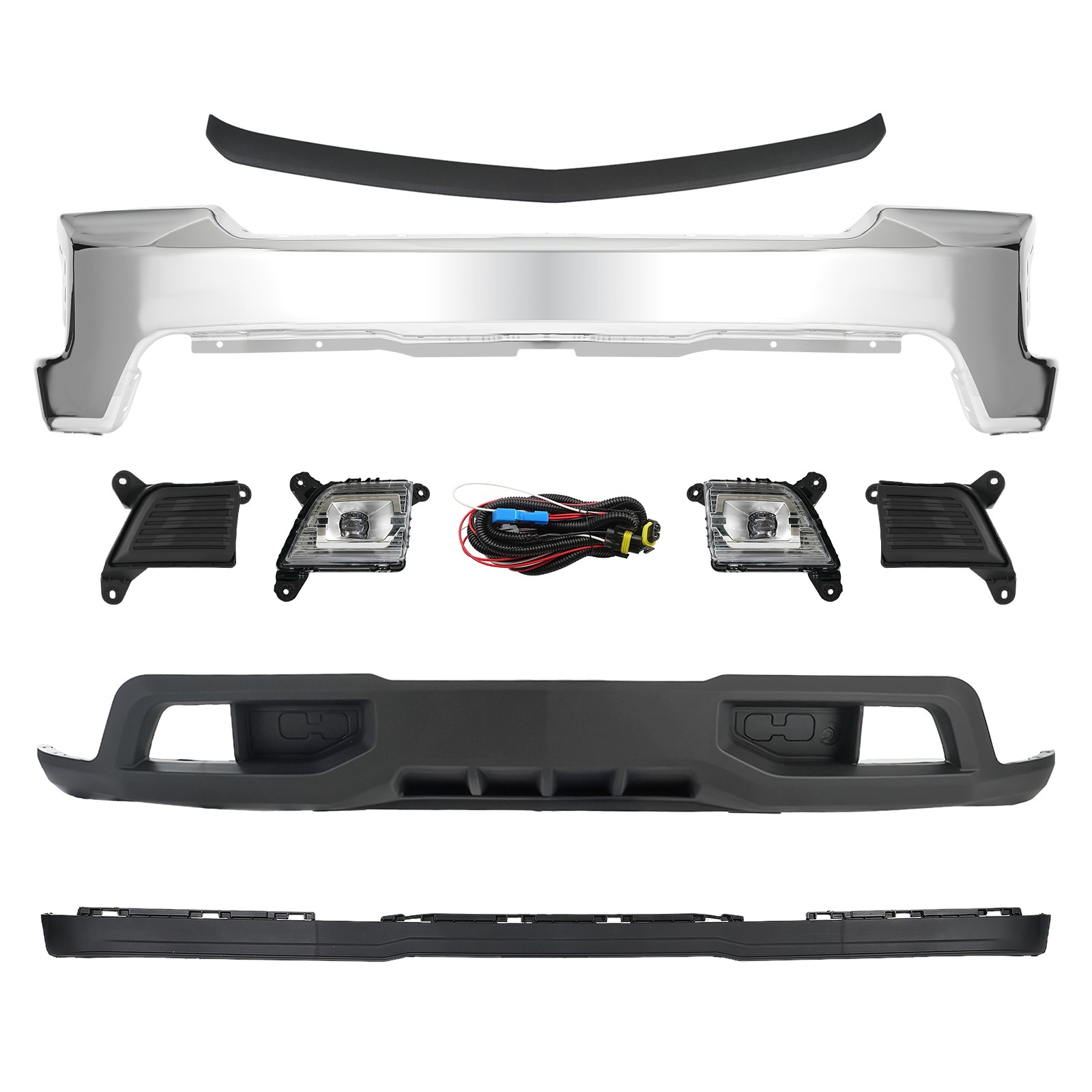 For 2019-2022 Chevy Silverado 1500 Front Bumper Cover Assembly Kit W/Fog Lights