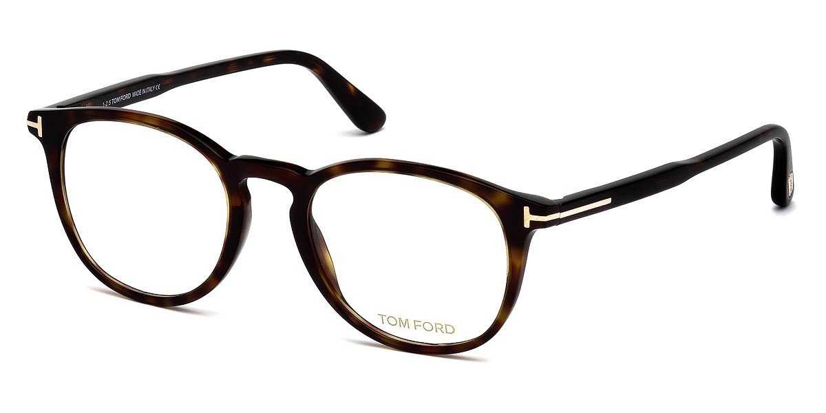 New Tom Ford Unisex Round Eyeglasses FT5401 052 Dark Havana  51mm
