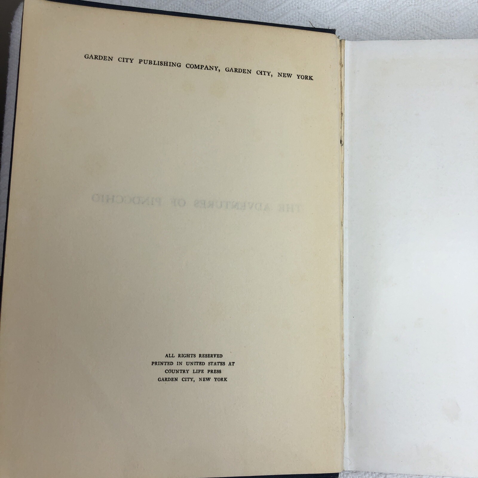 PINOCCHIO C. Collodi VTG Color Illustrated Maud & Miska Petersham 1932 HC