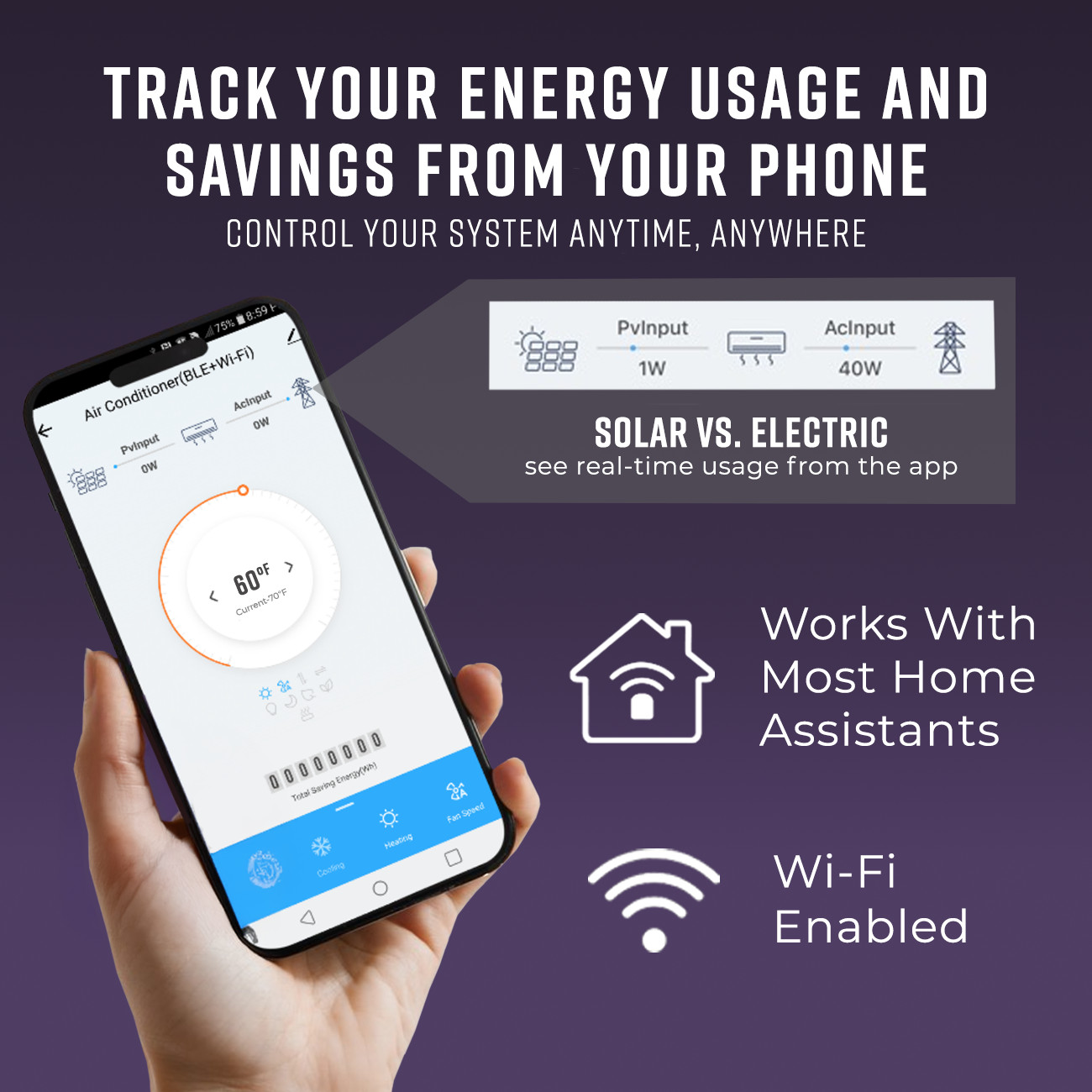 Stealth Solar 12K BTU 22.5 SEER2 Ready Mini Split Heat Pump System 16ft Kit, R32