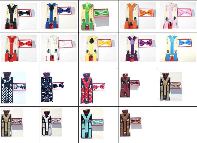 Suspender and Bow Tie Colors Baby Toddler Kids Boys Girls Child SETS USA seller