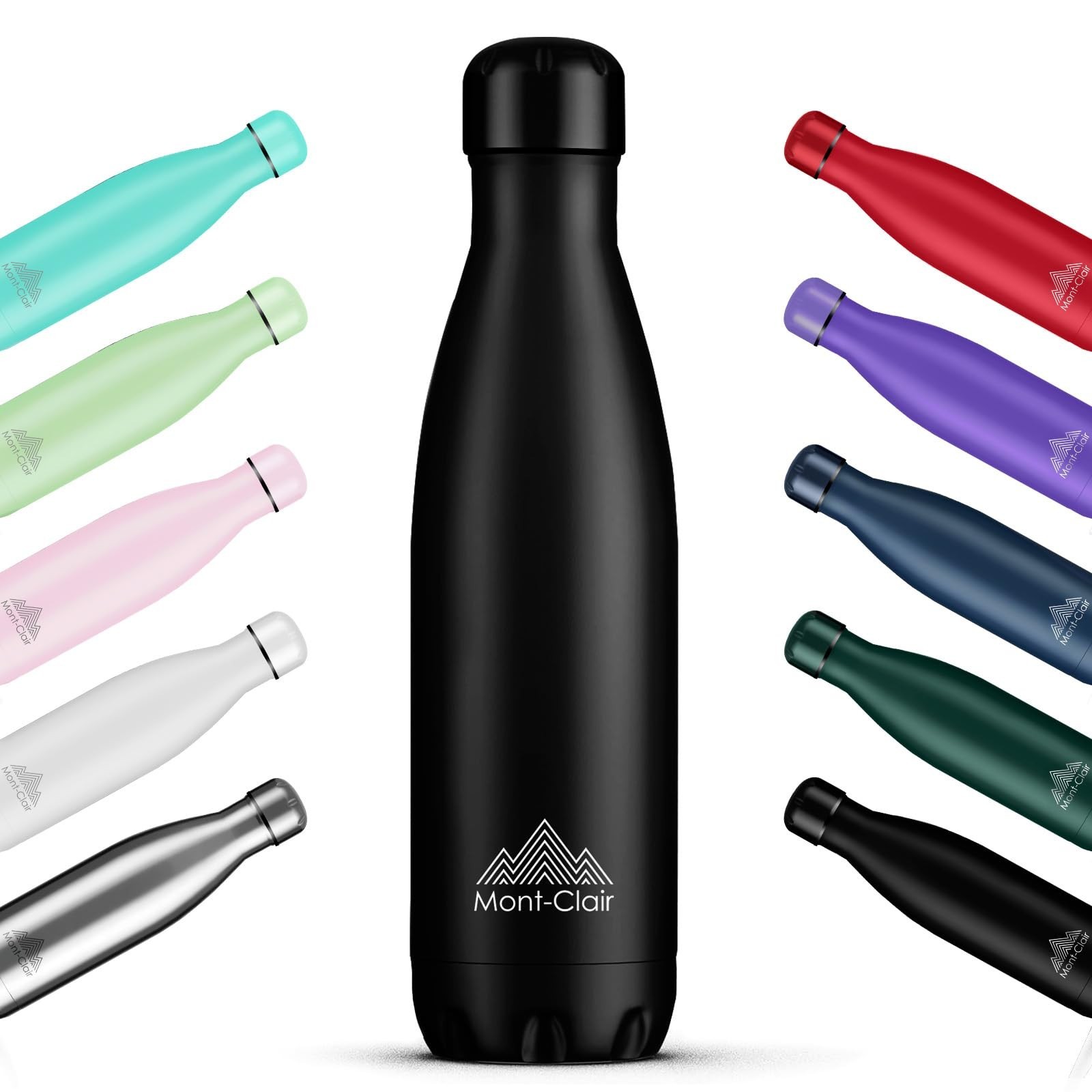 Mont-Clair l'O Stainless Steel Water Bottle, Vacuum insulated - BPA Free, 12h...