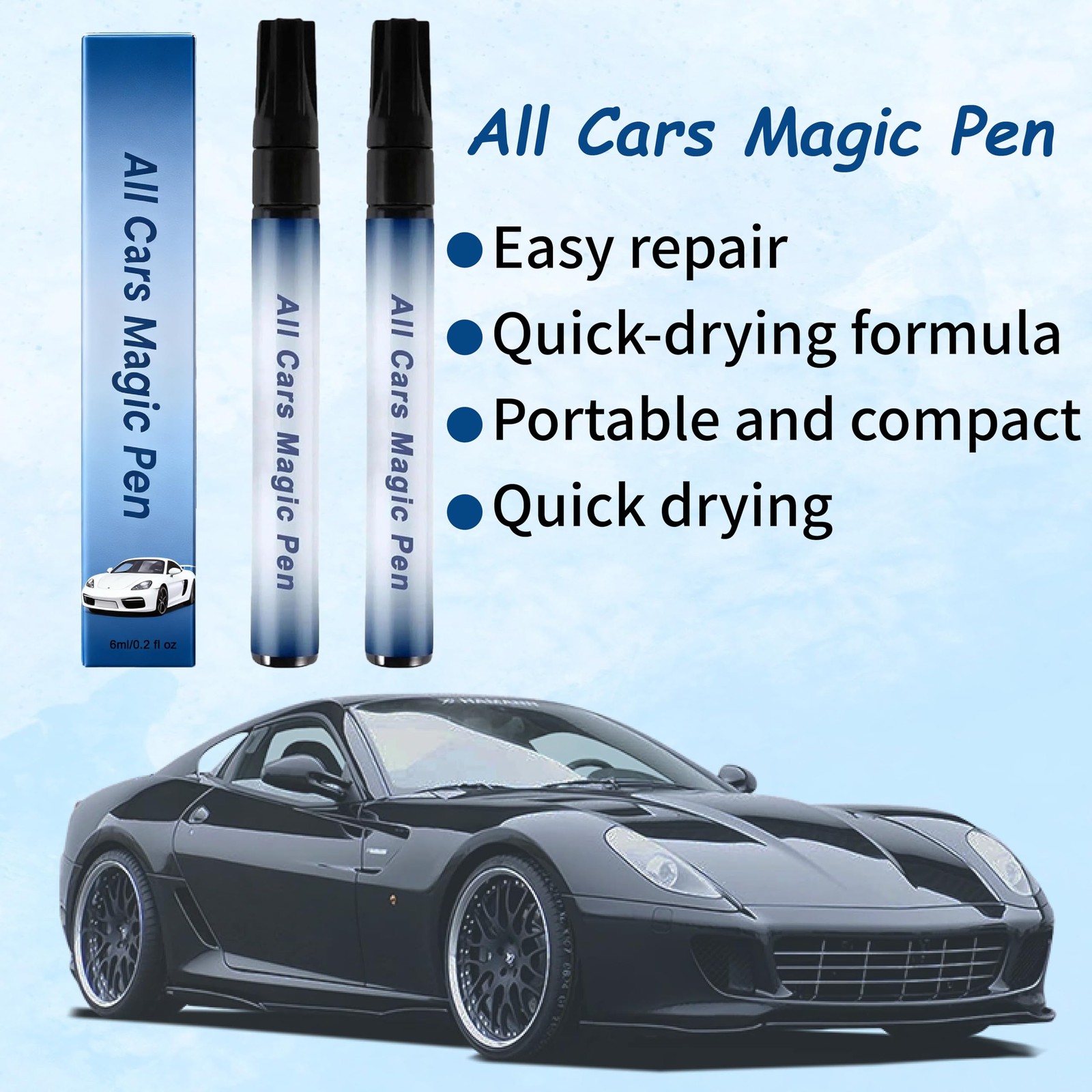 2 Pack All Cars Magic Pen Scratch Remover Clear Coat Repair Applicator Tool Set
