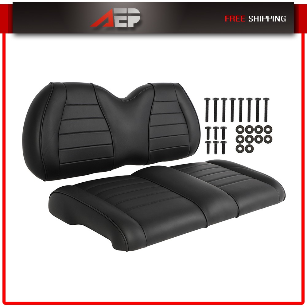 Golf Cart Front Seat Bottom Back Cushion Set for Club Car Precedent Black