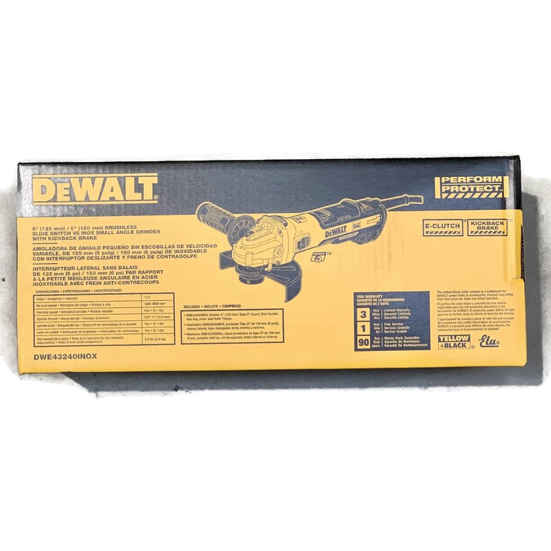 DEWALT DWE43240INOX 5-in to 6-in Corded 13-Amp Brushless Small Angle Grinder