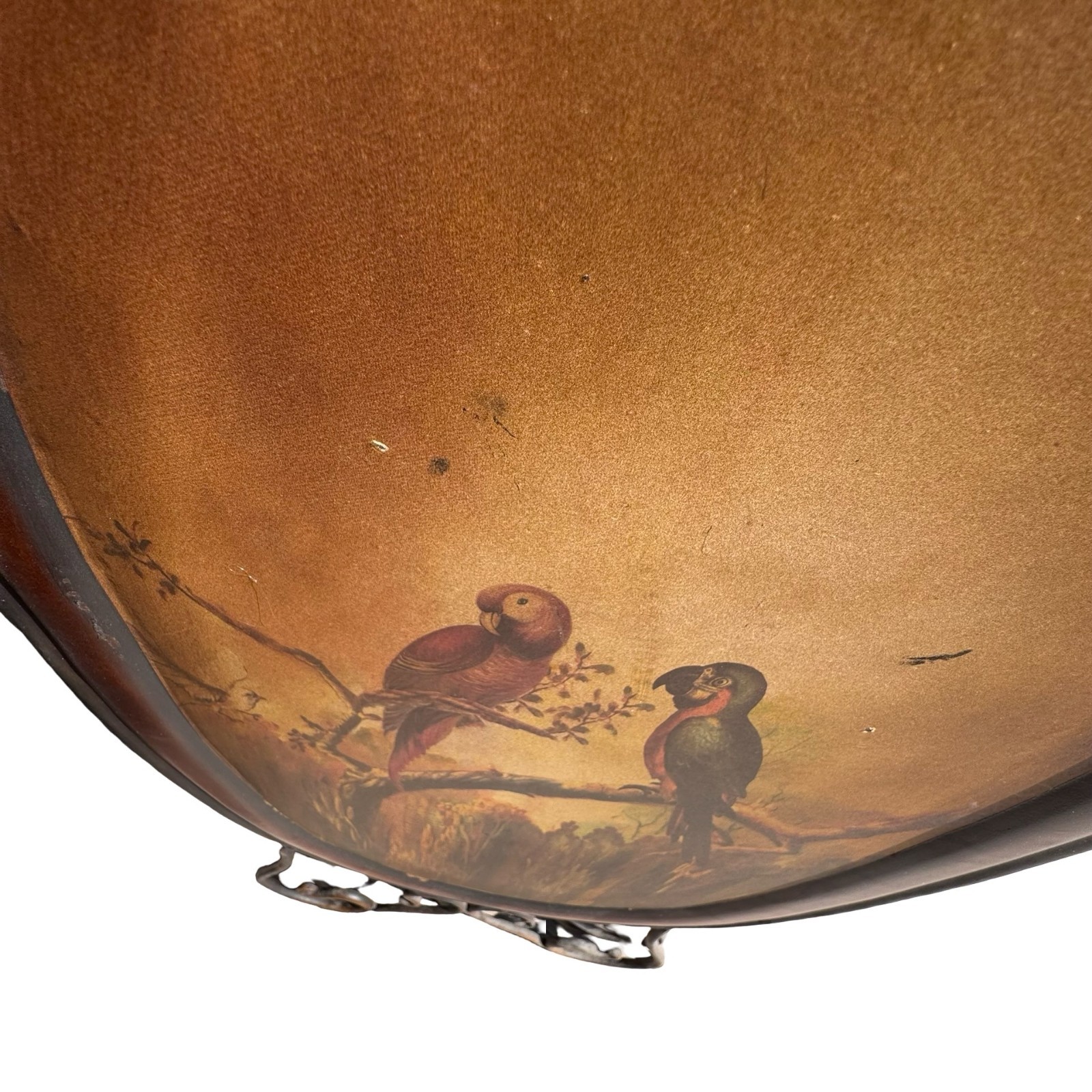 Tropical Parrots Decorative Iron Folding Screen Room Divider Painted Panel Birds