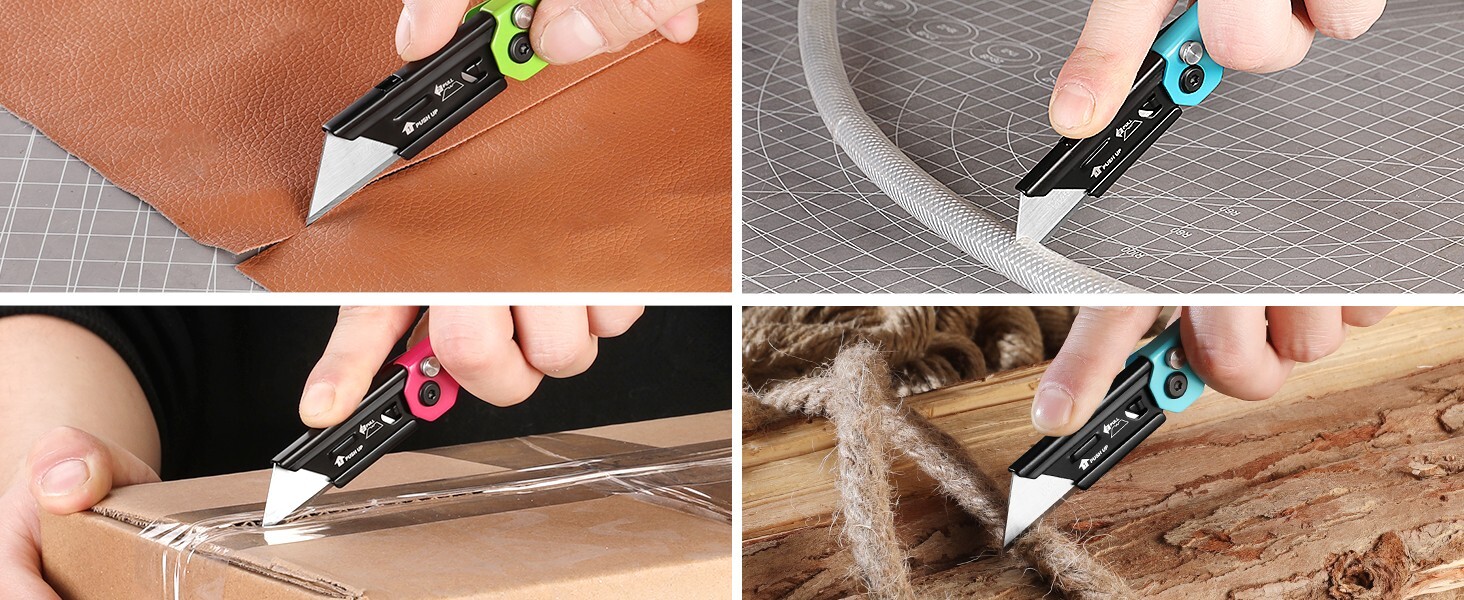 WORKPRO 3-Pack Folding Utility Knife Set Quick Change Blade Box Cutter EDC Knife