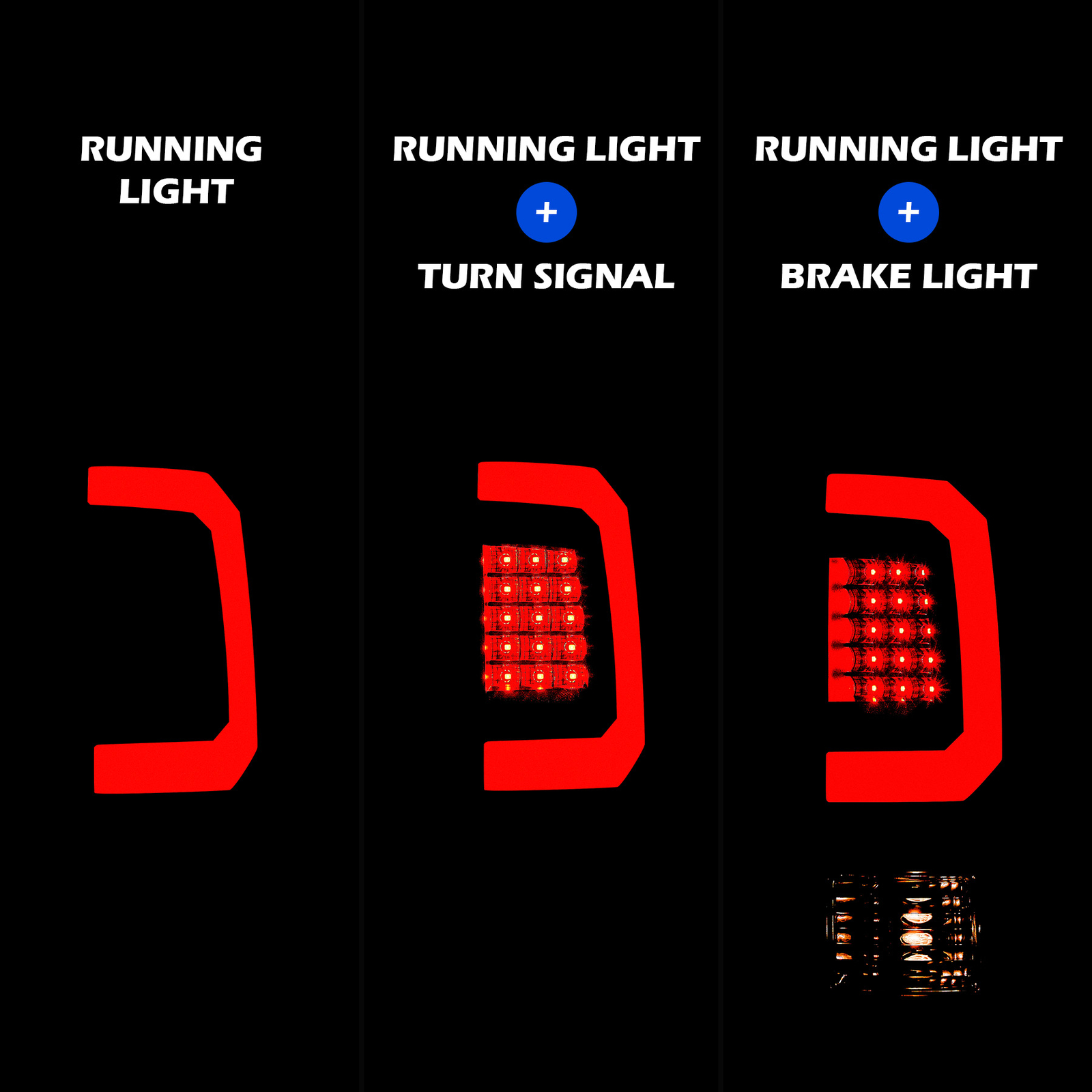 LED Tail Lights for 2008-2016 Ford F250 F350 F450 F550 Super Duty SD Brake Lamps