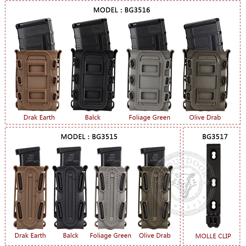 IDOGEAR Military 5.56 Magazine Pouch Mag Carrier Mag Pouch Holder MOLLE 9mm