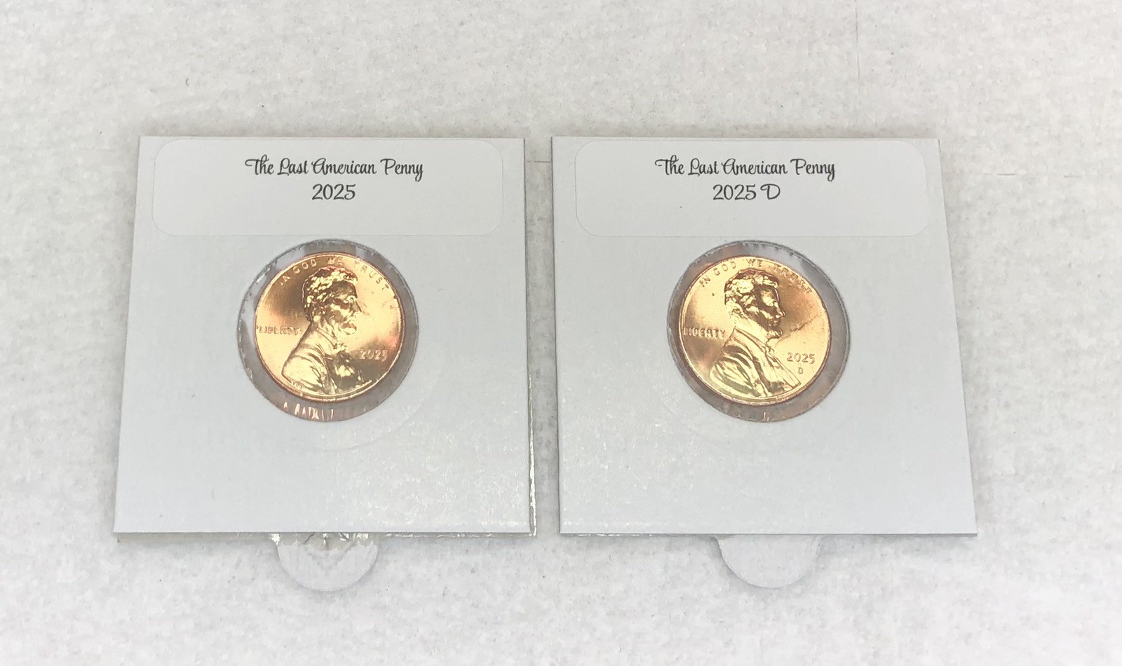 2025 P & D Lincoln Cent “The Last American Penny” Stapleless Free Shipping