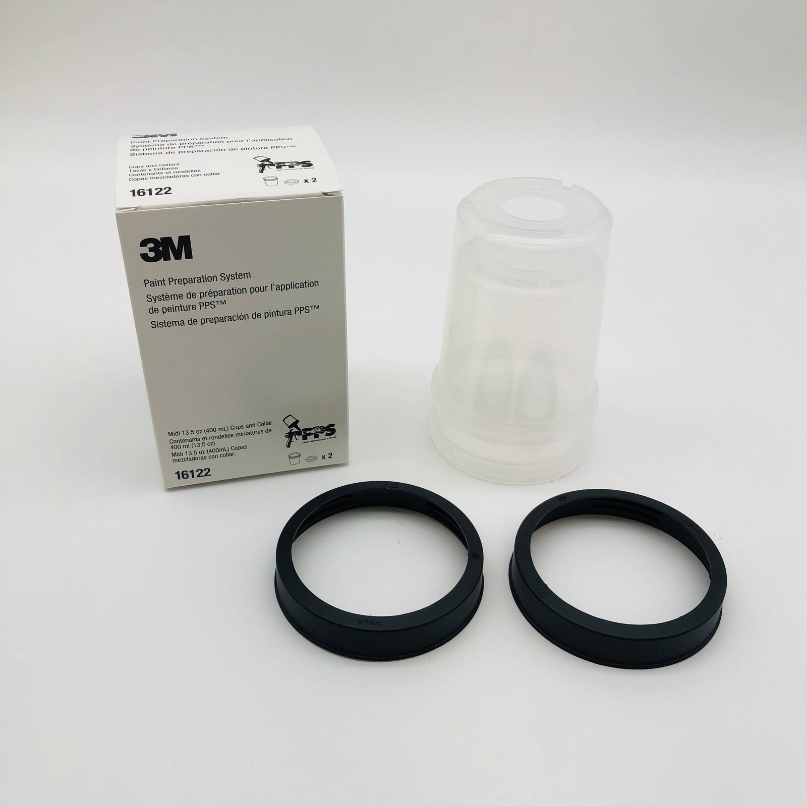 3M PPS 16122 Cup and Collar Midi 13.5oz for Paint Preparation System 1 Box of 2