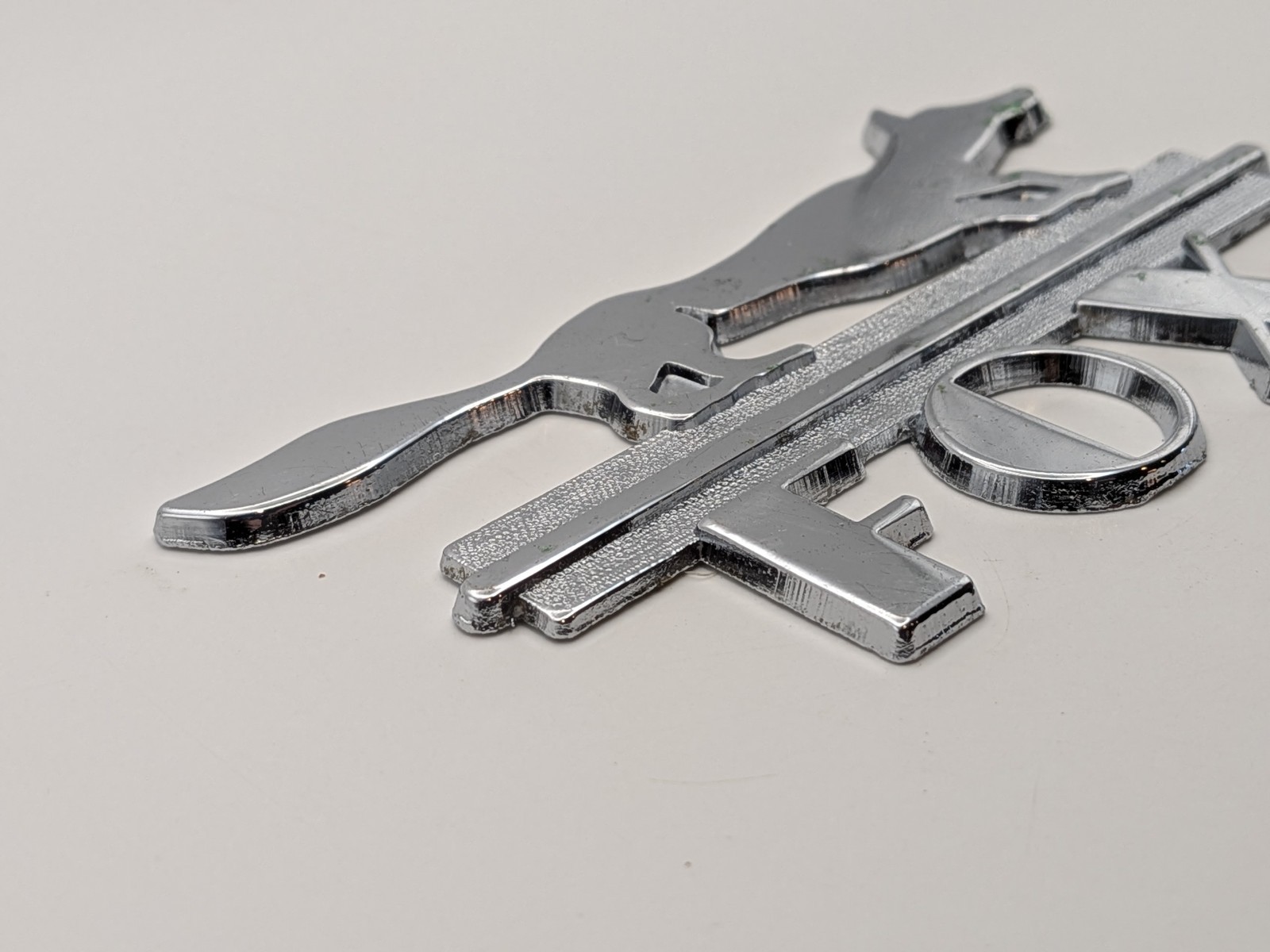 Vintage FOX Chevrolet Baltimore MD Car Dealership Emblem Chrome 4.25"x2.25"