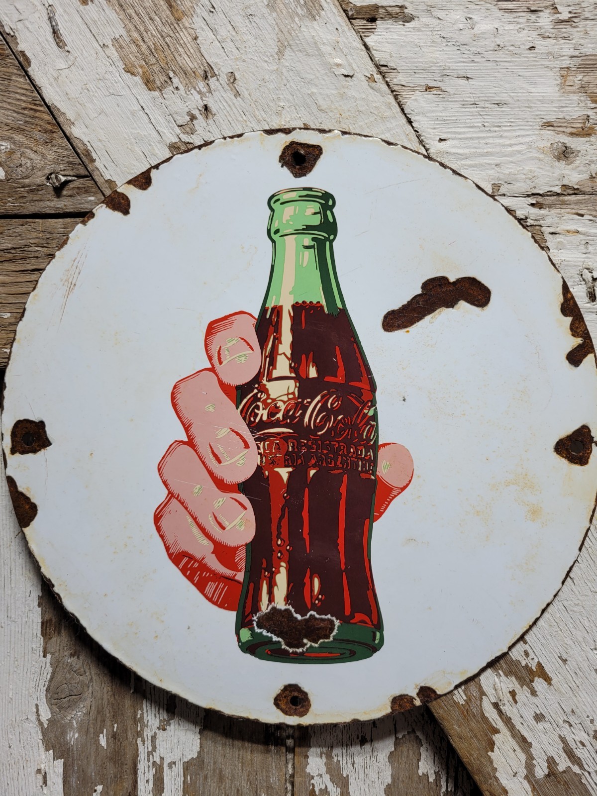 VINTAGE COKE PORCELAIN SIGN COCA COLA CARBONATED SODA BEVERAGE RESTAURANT DRINK