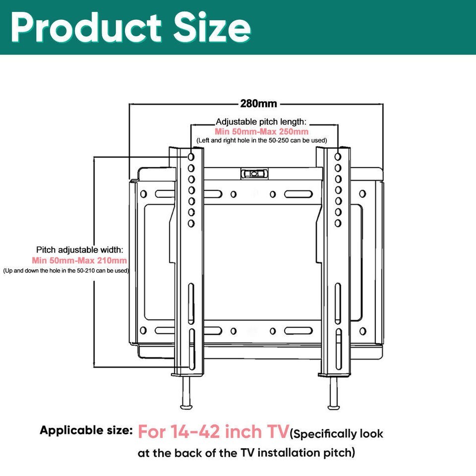 TV WALL MOUNT Fixed Full Motion BRACKET VESA 14 22 32 40 42 50 55 60 65 70 75 80