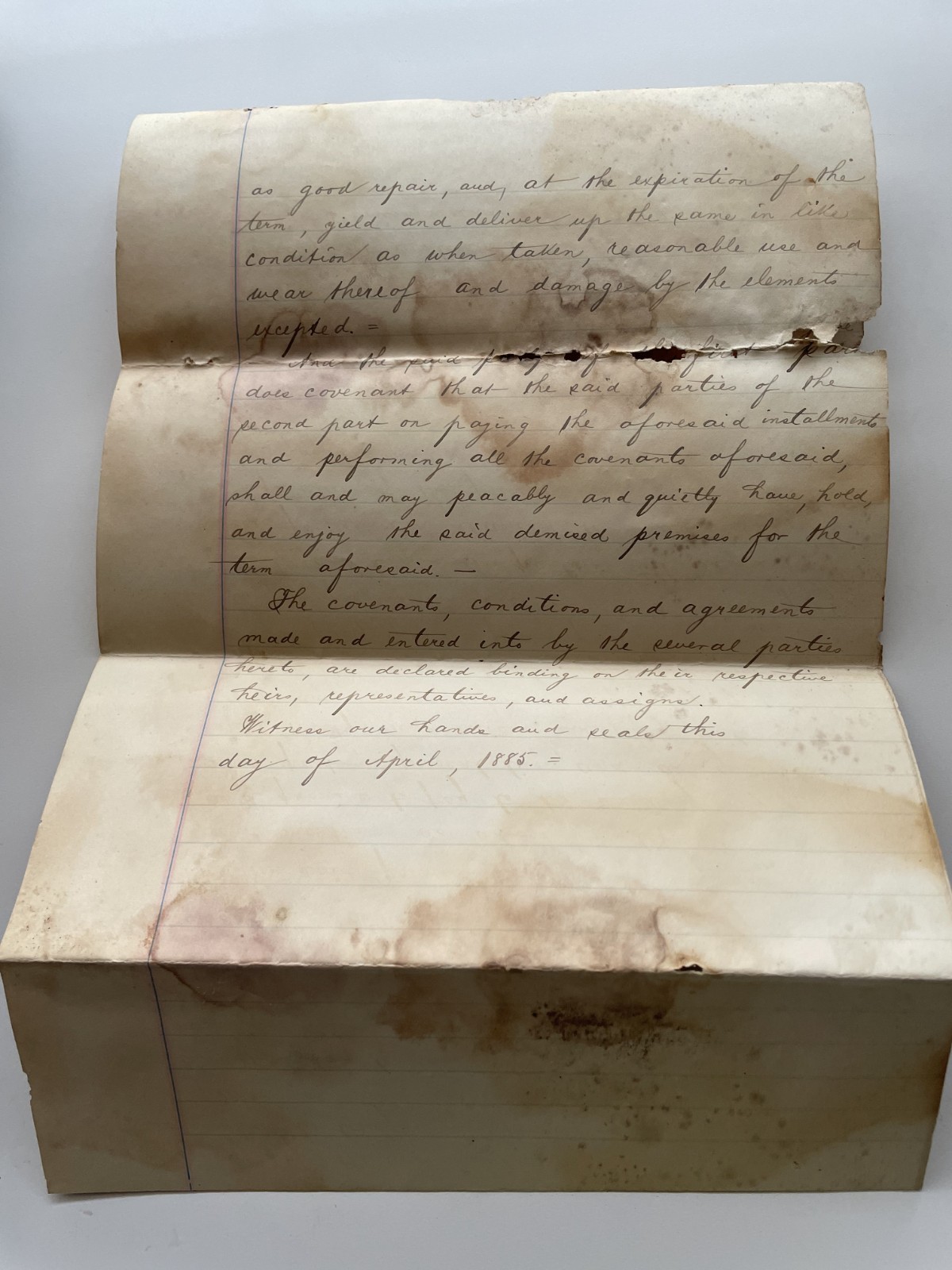 1885 San Antonio Texas Lease Document Mary Menger East Side North Laredo Street