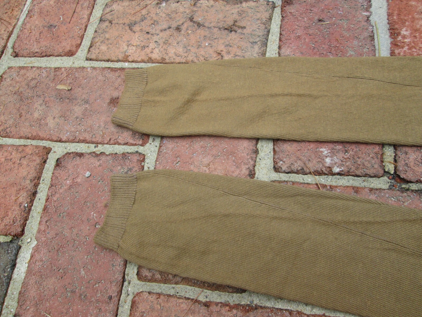 REENACTOR COLONIAL REV WAR 18TH C STOCKING KHAKI CAMEL TAN FOOT WEAR COTTON NEW