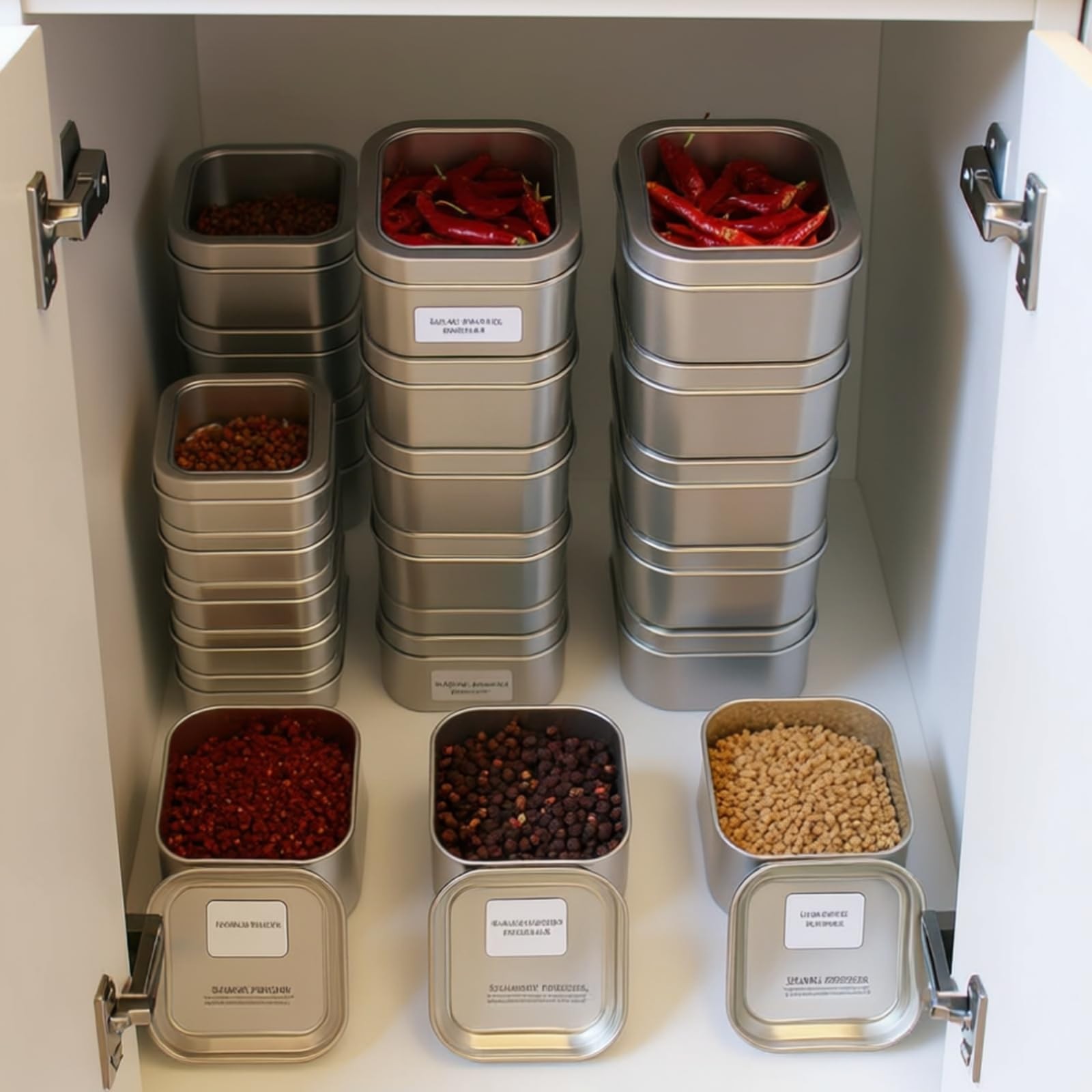 18-Pack Empty Square Silver Metal Tins with Clear Window for Candle Making, C...