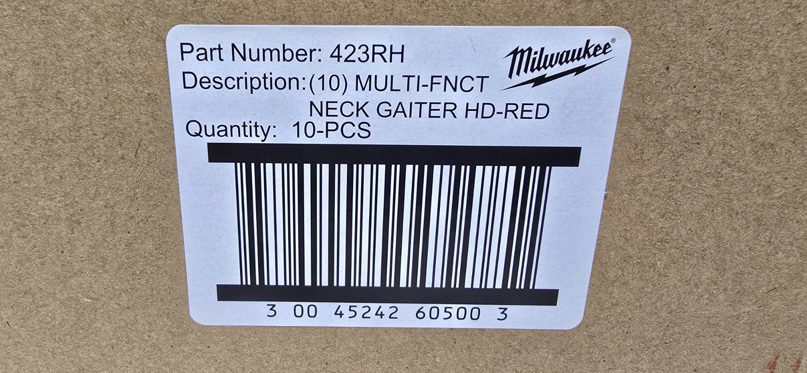 Box of (10) Milwaukee 423R Multi-functional Neck Gaiters, Red NEW