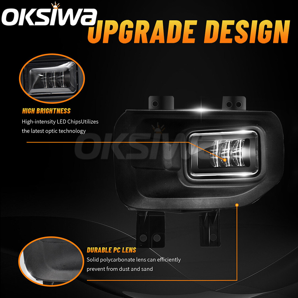 LED Fog Lights For 2015 16 2017 Ford F-150 Clear Lens Front Bumper Driving Lamps