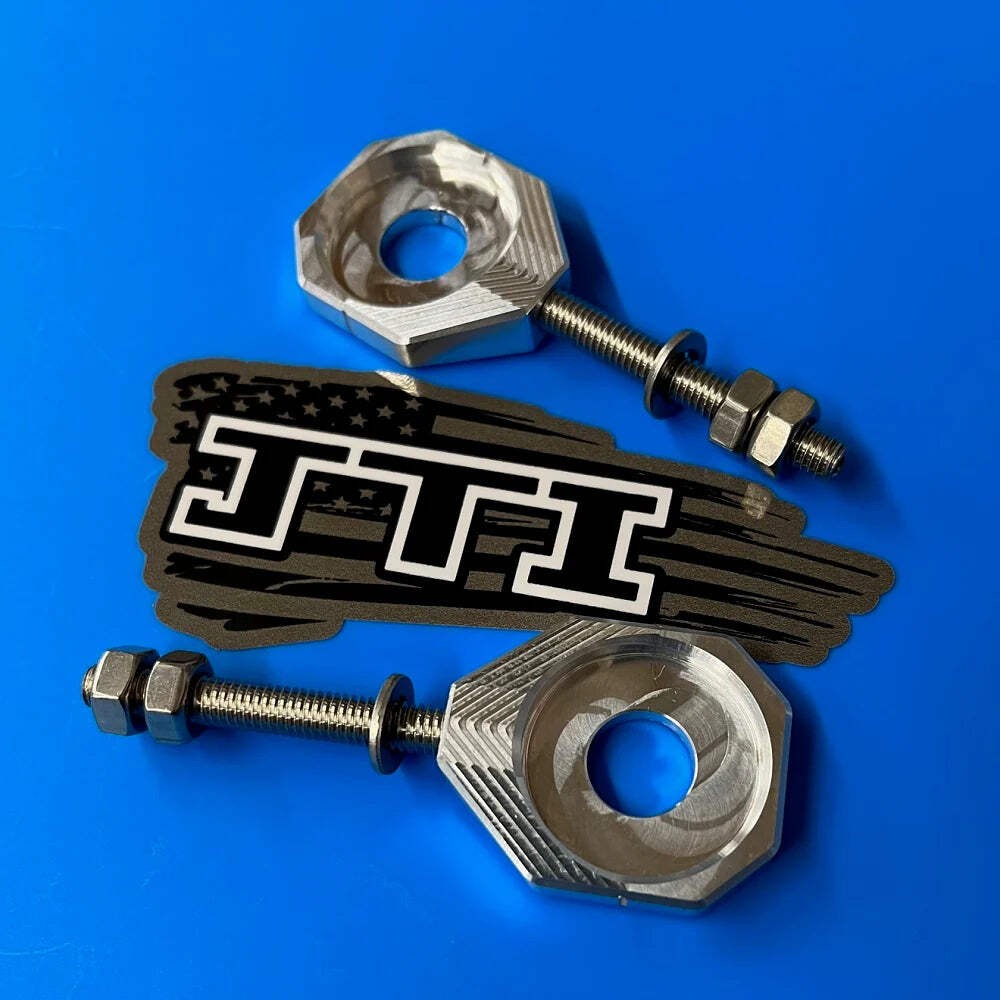 JTI Billet Rear Chain Adjusters Tensioners - Kawasaki KLX110 02-26  Made in USA!