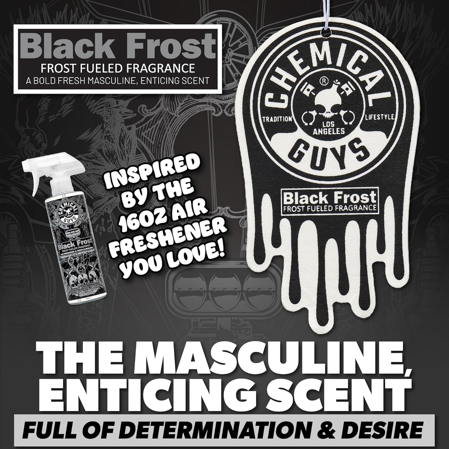 Chemical Guys - Hanging Air Fresheners - Black Frost Scent (12 Pack)