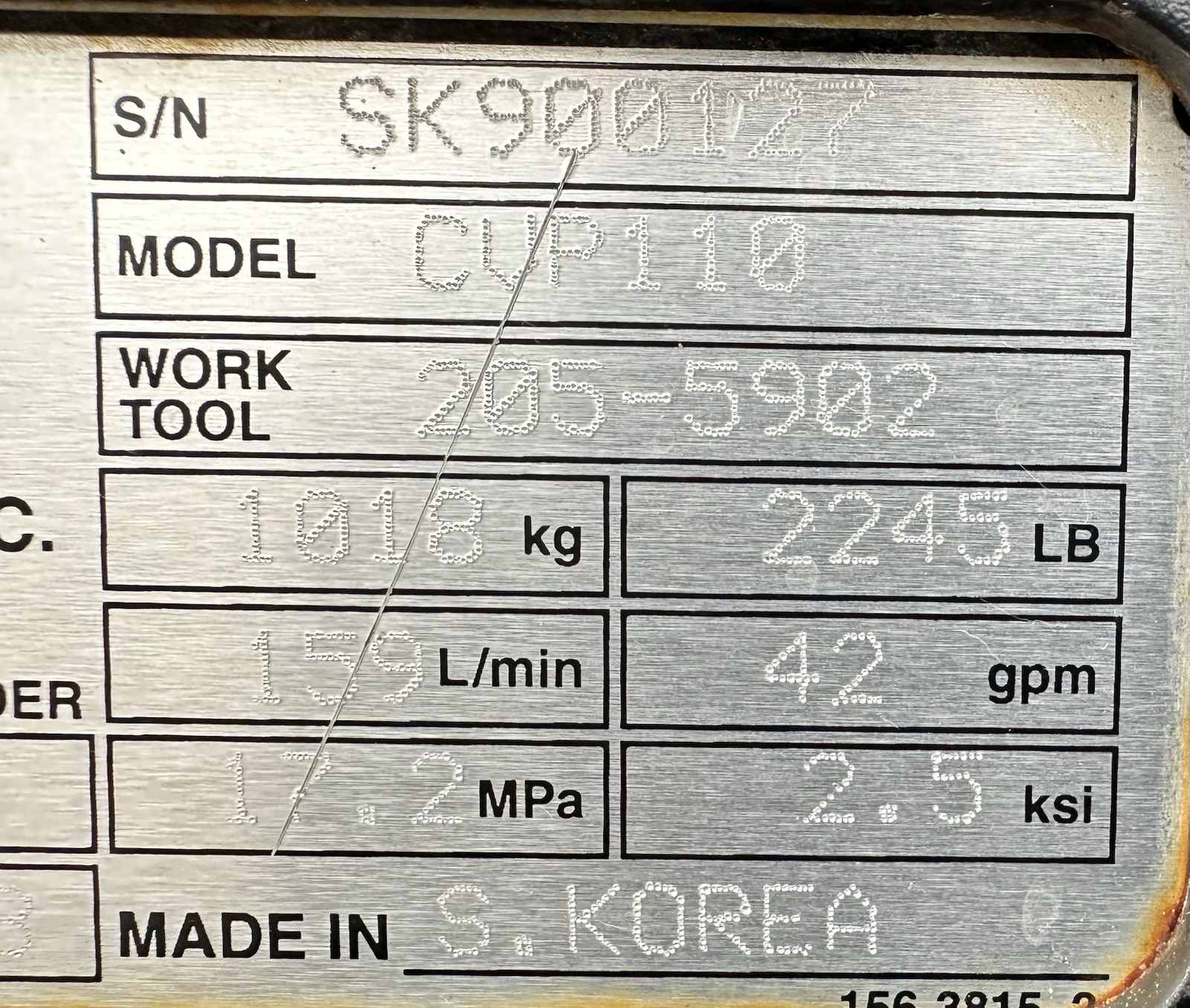 Caterpillar CVP110 Vibratory Compactor Excavator DB Linkage Work Tool# 205-5902