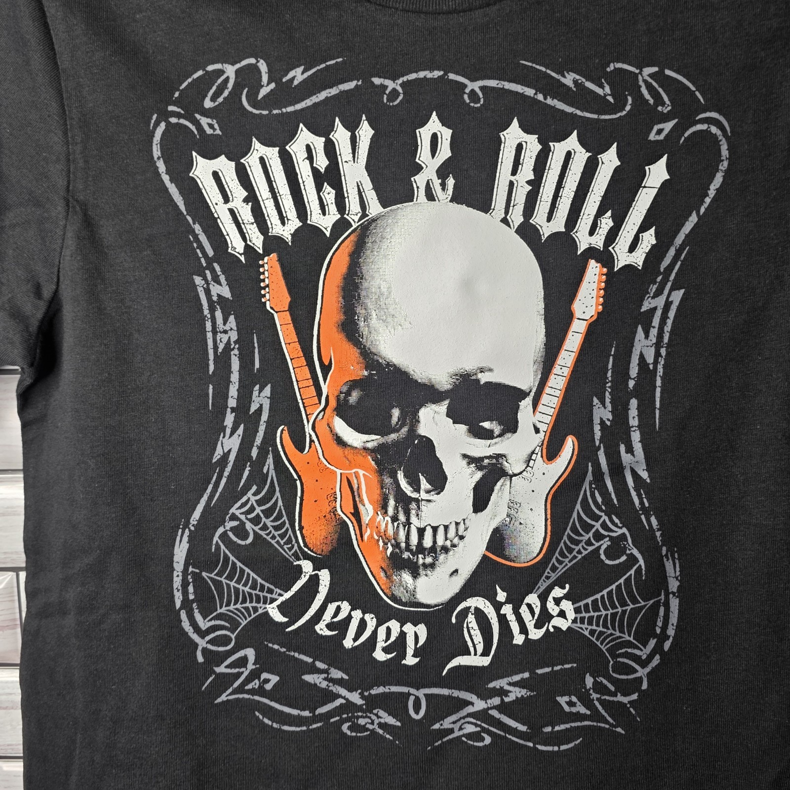 New Lot Of 2 Boys Short Sleeve Halloween T-Shirt Medium 8 Top Black Grey Shirt