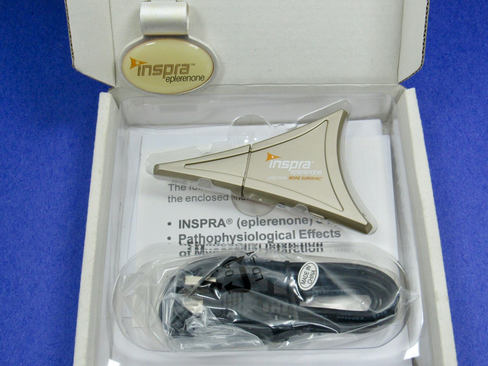 Rare Inspra Flash Drive + Metal Stethoscope Tag Drug Rep Pharmaceutical Promo
