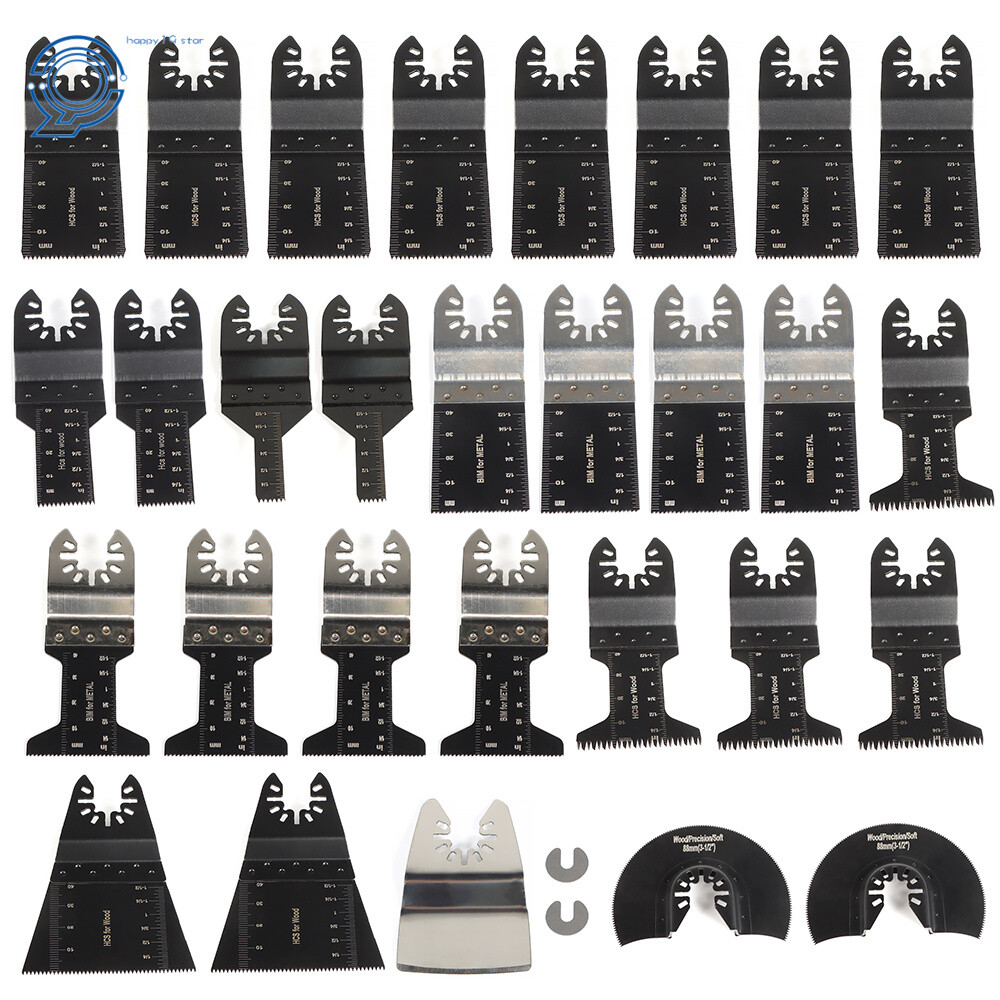 31Pcs Universal Wood Metal Drywall Oscillating Tool Saw Blade For Metal Wood