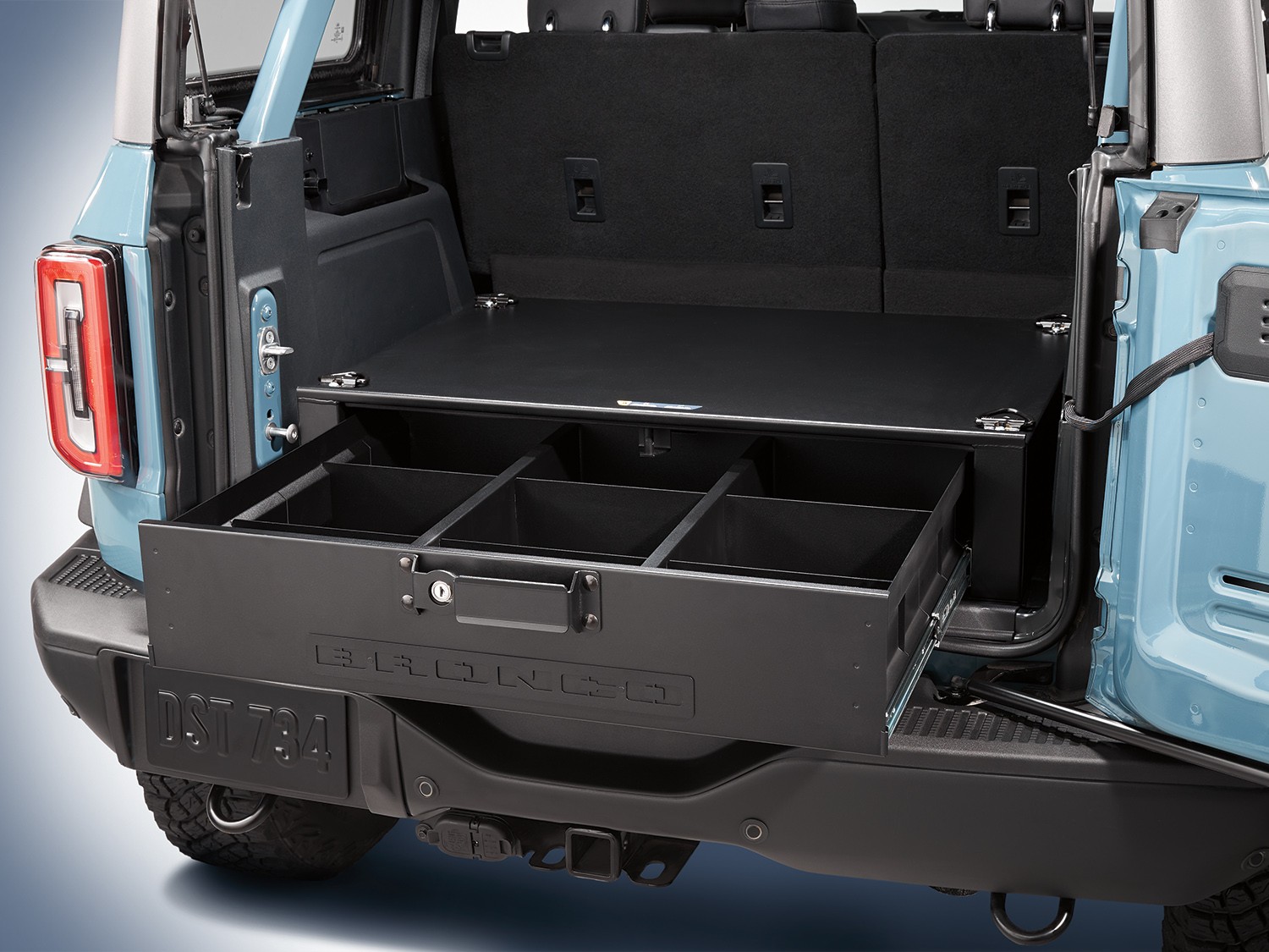Bronco® 2021-2024 Cargo Area Lockable Security Drawer in Black for 4 Door Model