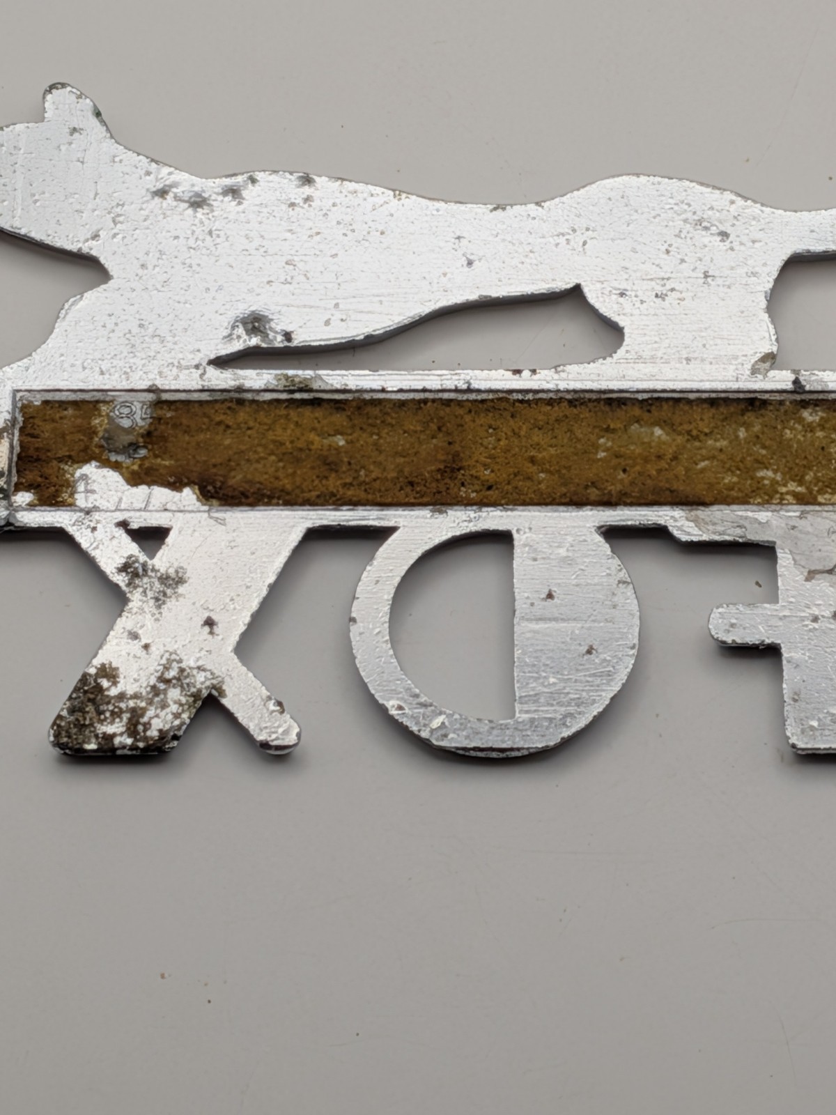 Vintage FOX Chevrolet Baltimore MD Car Dealership Emblem Chrome 4.25"x2.25"