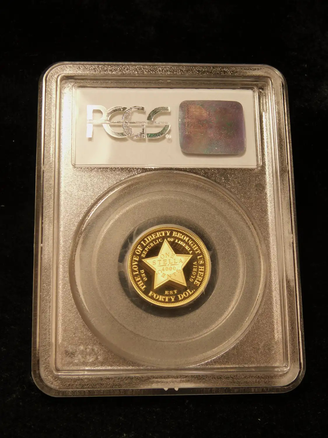 2002 $40 Liberia Flowing Hair Stella 1/4 oz Gold - PCGS PR69DCAM Type 1