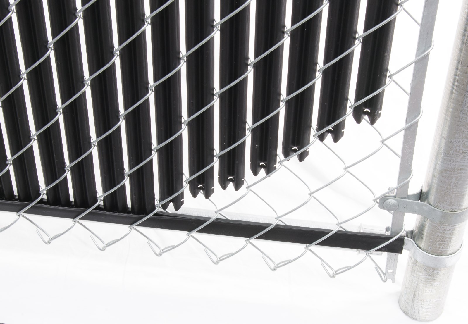4 ft High Black Wave Slat™ Single Wall Privacy Chain Link Fence Slats