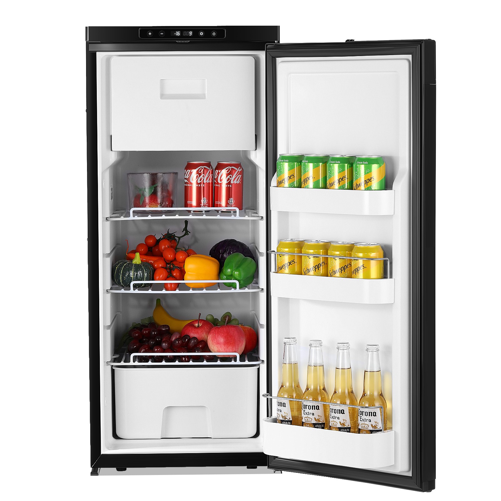 3.18 Cu.Ft Truck Fridge AC110V DC 12V/24V Portable RV Car Refrigerator Freezer