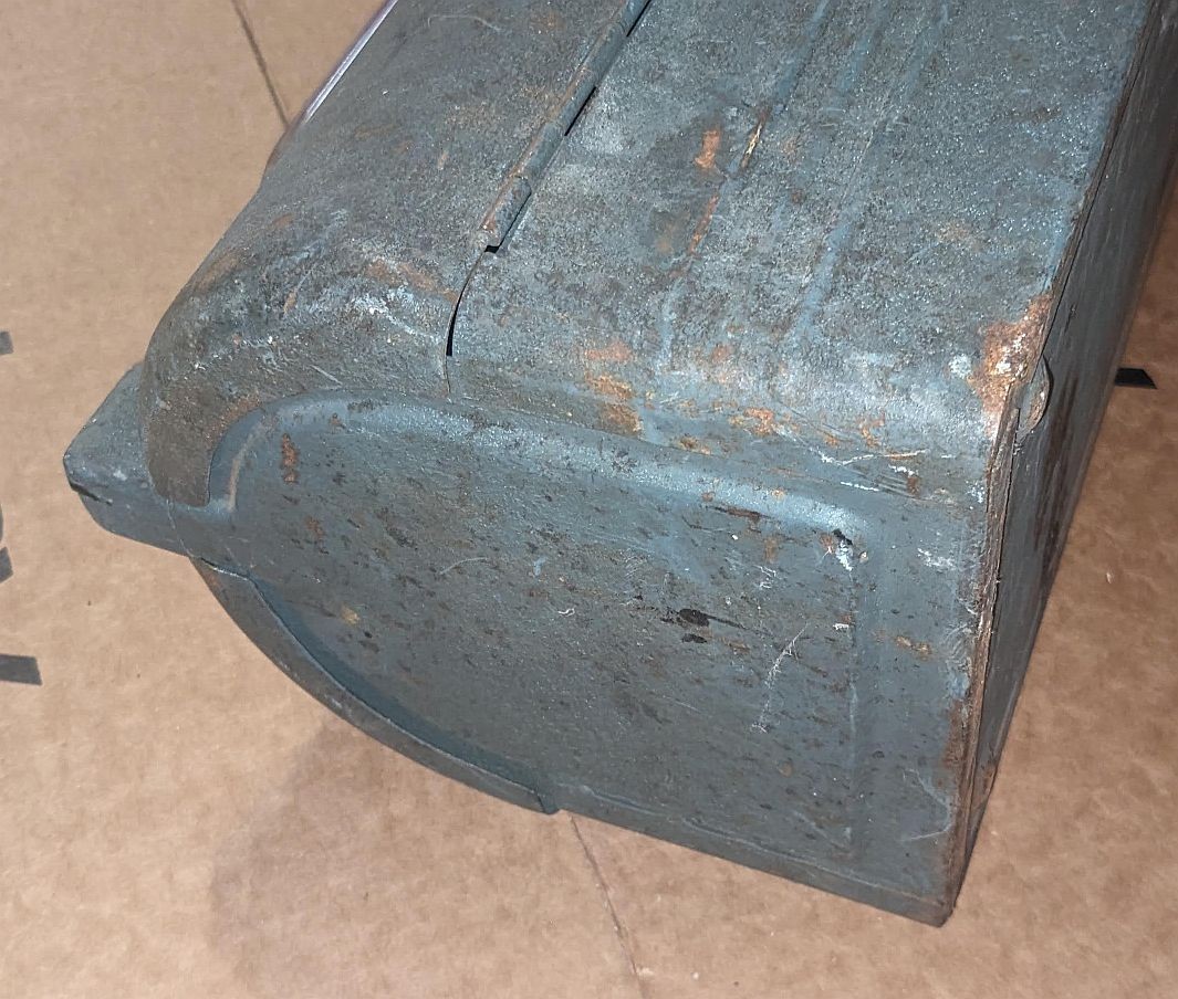 Vintage Craftsman Tool Box Lunch Box Tombstone Dome Style Metal