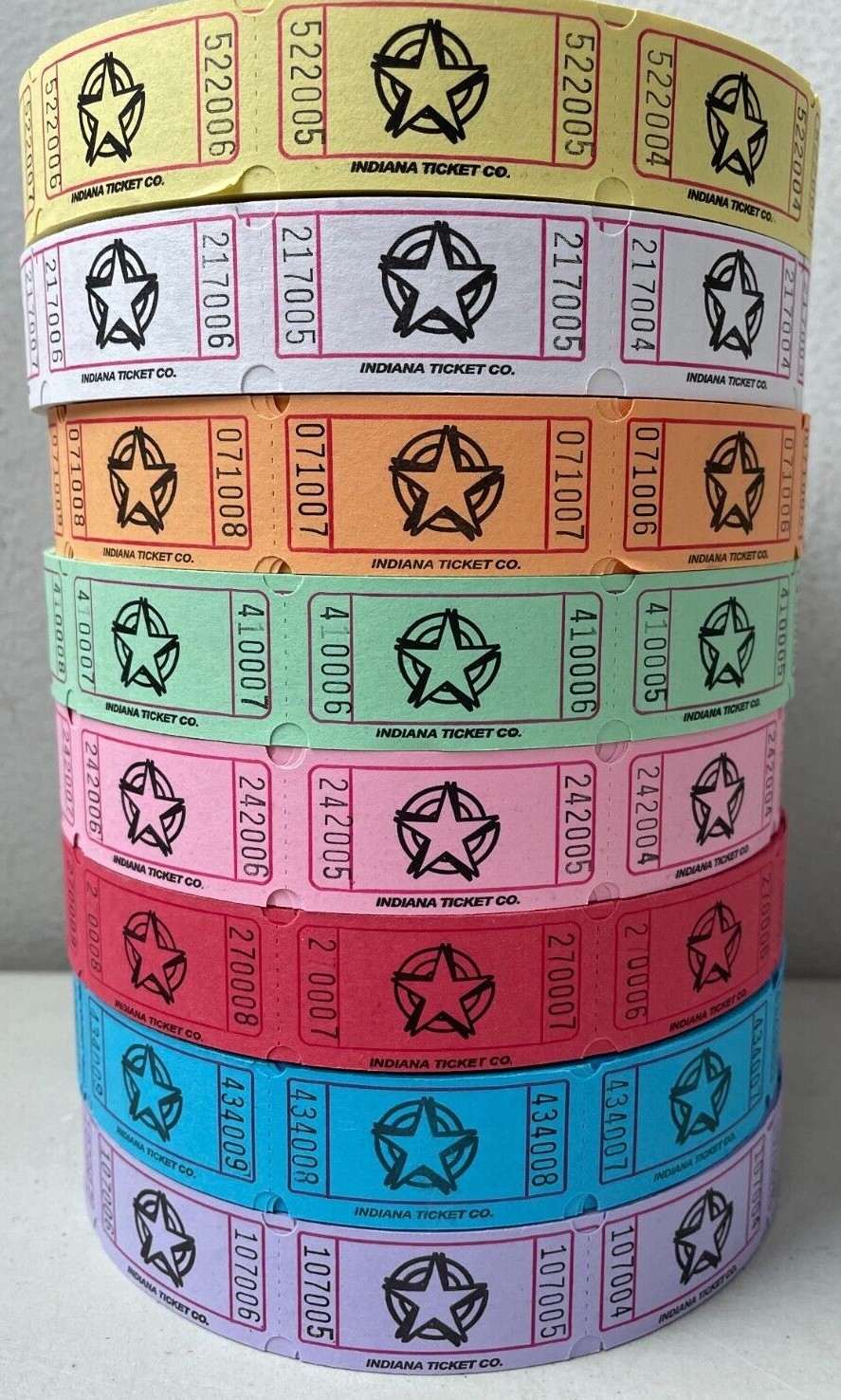 Star Raffle Tickets Single Stub Roll of 1000 Carnival Fun Fair Festival Raffle