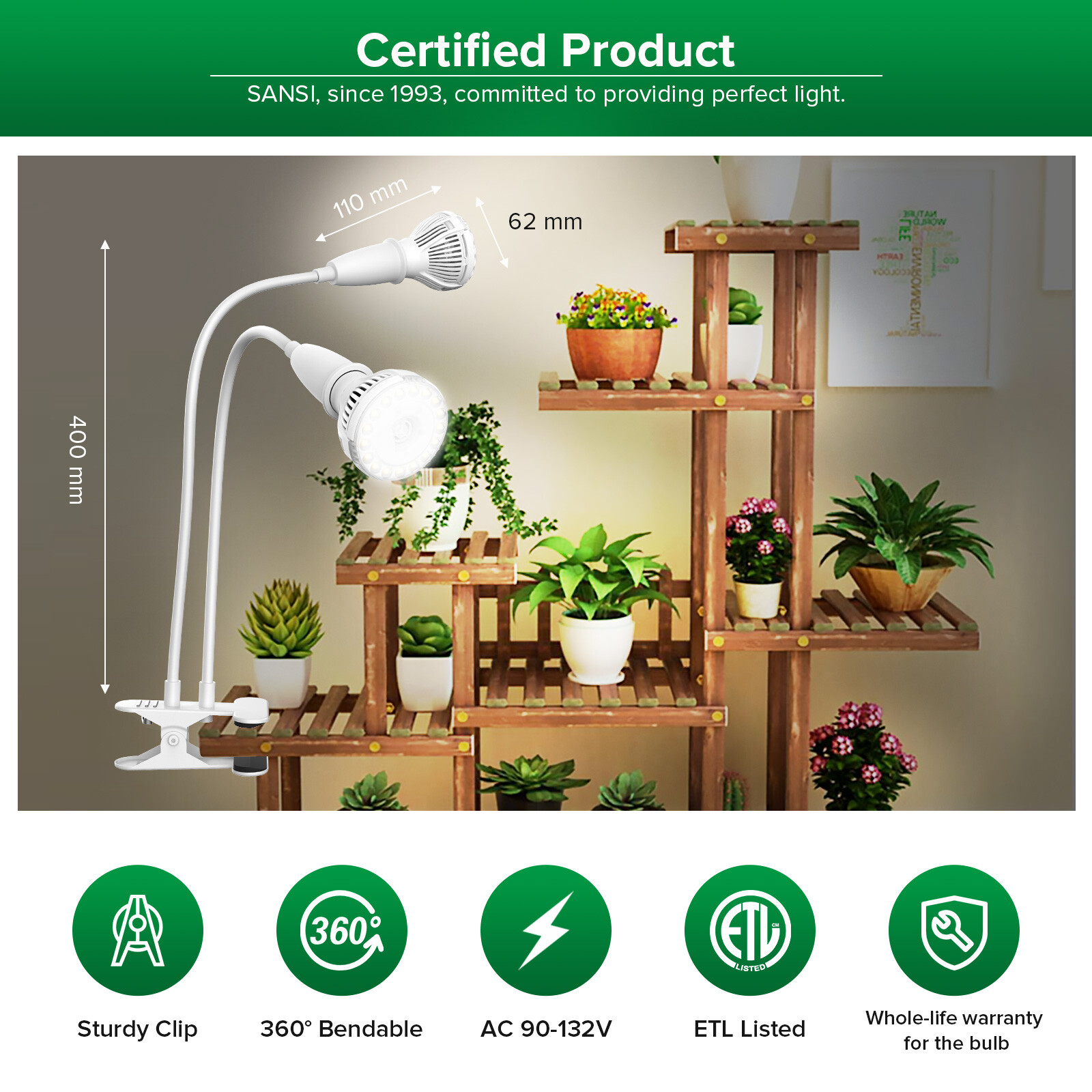LED Grow Light Plant Growing Lamp Full Spectrum for Indoor Plants Hydroponics