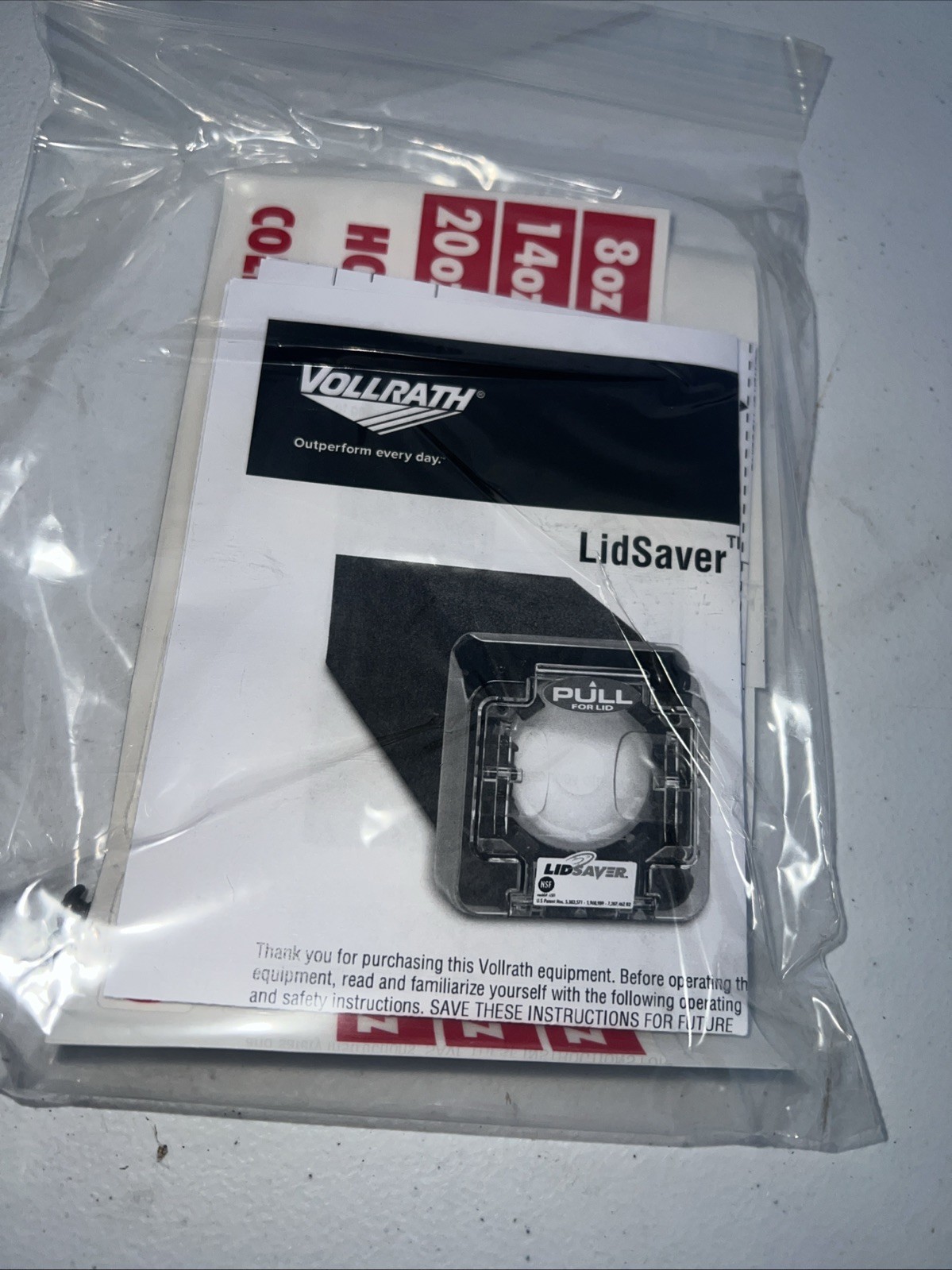 Vollrath Lid Saver LS01-KV Cup Lid Dispenser Ice Coffee Berry DLT1314 Flat