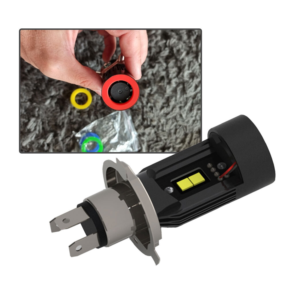 12/24V 5Color Angel Eye LED H4 HS1 P43T Car Headlight Bulb Motorcycle Lamp BA20D