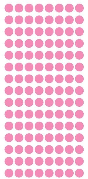 1/4" Pink Dots Round Vinyl Color Coded Inventory Label 1/4 Inch Dot Stickers