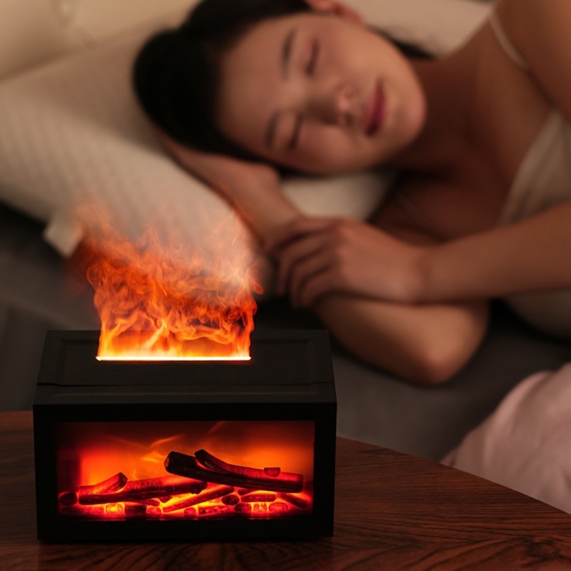 Fireplace Flame Air Diffuser Colors LED Aroma Aromatherapy Ultrasonic Humidifier