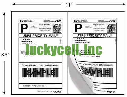 Label 200 Adhesive Paypal Ebay Shipping Labels UPS USPS 2 Per Sheet 8.5 X 5.5