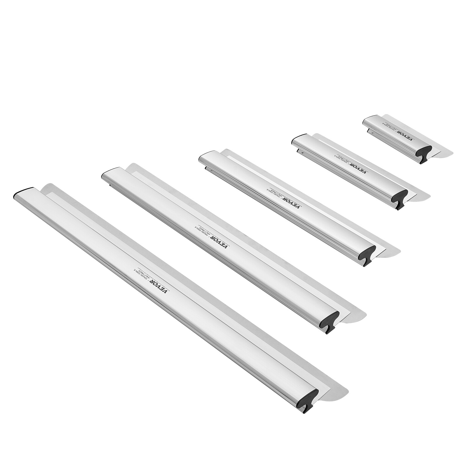 VEVOR Drywall Skimming Blade Set Knife Combo 10/16/24/32/40 in + 34-81 in Handle