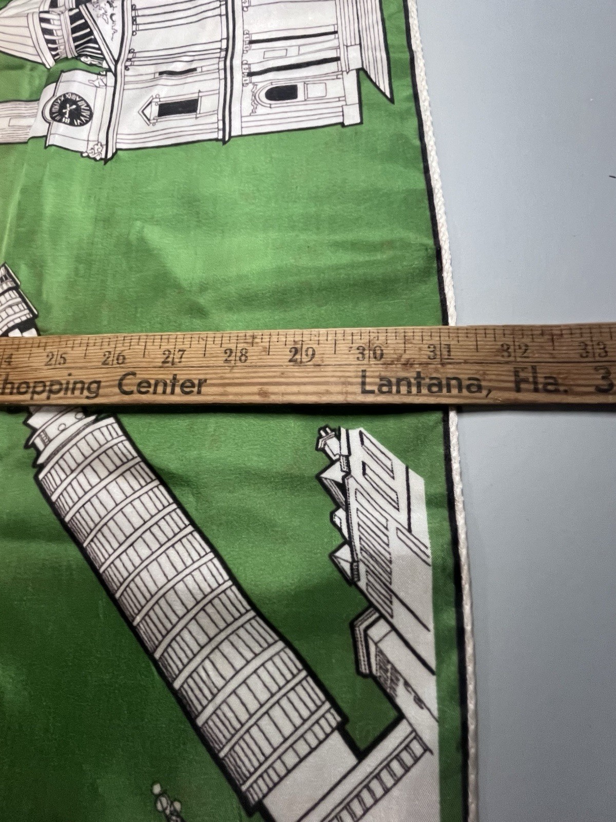 Carey Masters Scarf Vintage London Scenes Souvenir Acetate Satin, Japan, 31"