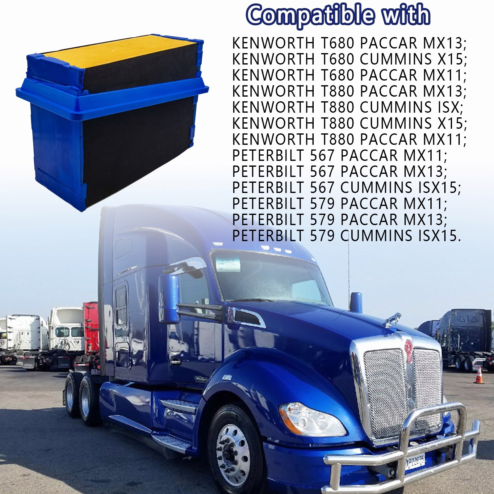 4PCS P621725 Engine Air Filter Fit for KENWORTH T680 and PETERBILT 567 579 Turck