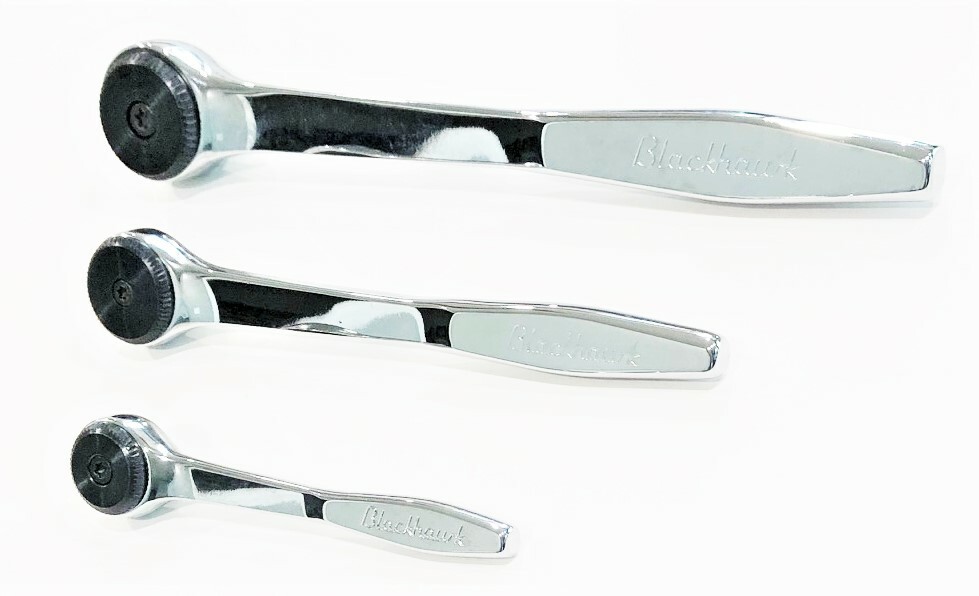 3pc BLACKHAWK PROTO THIN PROFILE FULLY POLISHED RATCHET SET 72 TOOTH 1/4 3/8 1/2