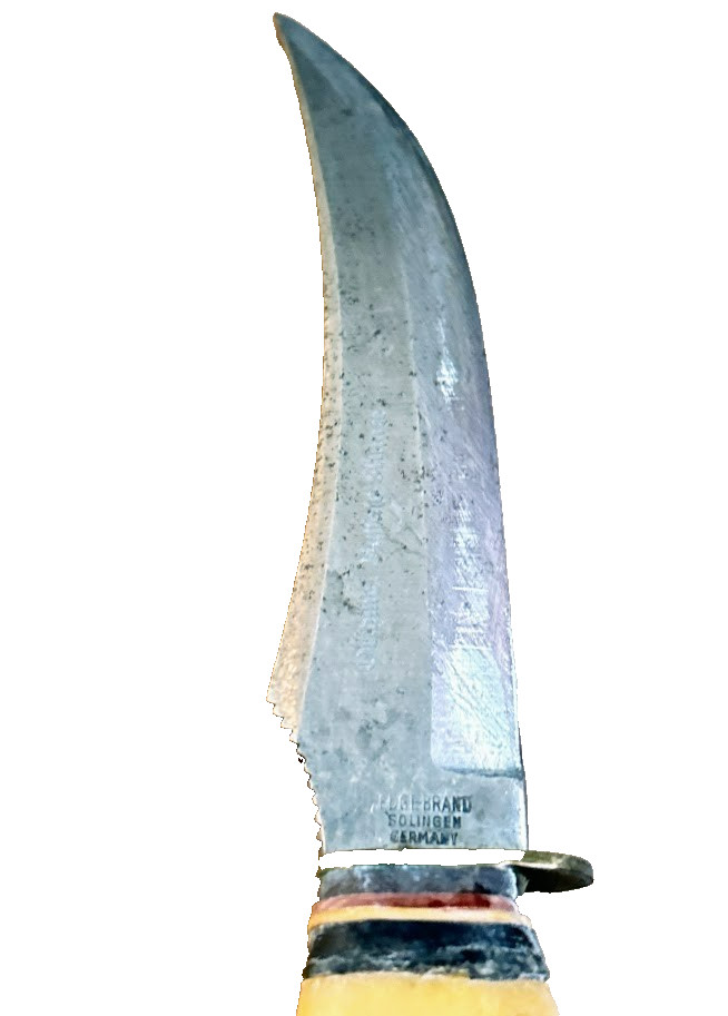 Vintage GERMAN BOWIE KNIFE EDGE BRAND #496 Solingen Germany Antique RARE KNIVES