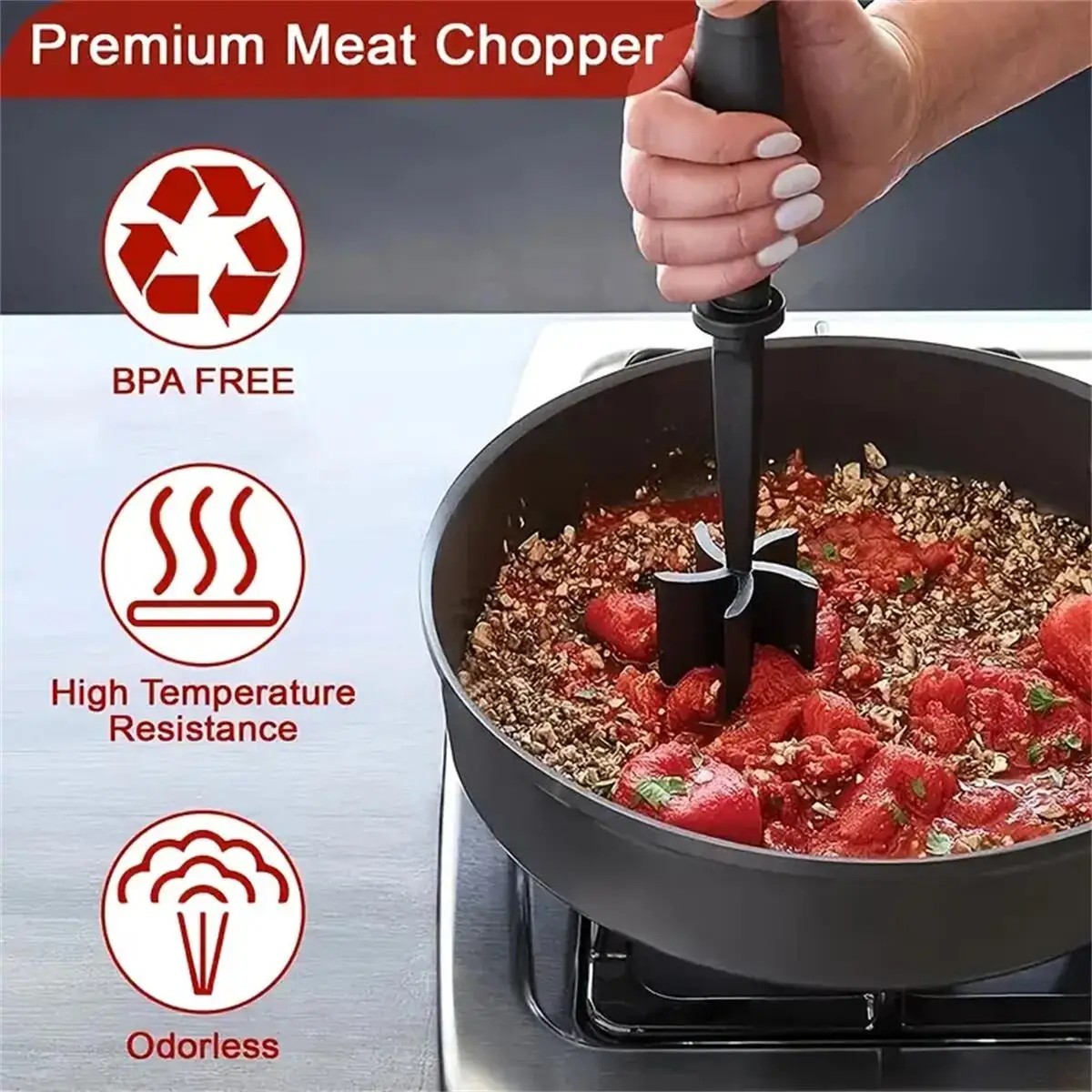 Heat Resistant Meat Chopper Smasher for Ground Beef Hamburger & More NEW